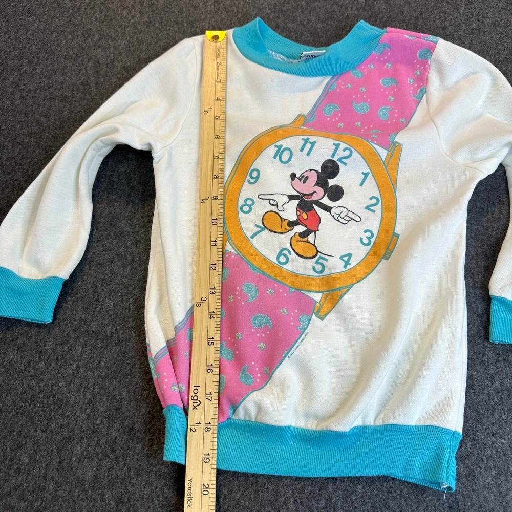 Vintage Disney Jog Togs Mickey Mouse Watch Graphic Sweatshirt USA Made 6X Large - Picture 8 of 16